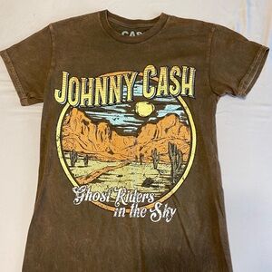 Johnny Cash Brown Graphic T-Shirt